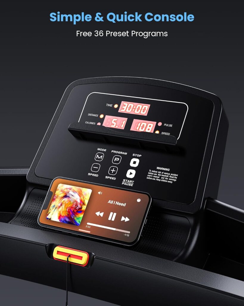 OMA Foldable Treadmill 300 lbs with a Easy-to-Use Console with No Subscription